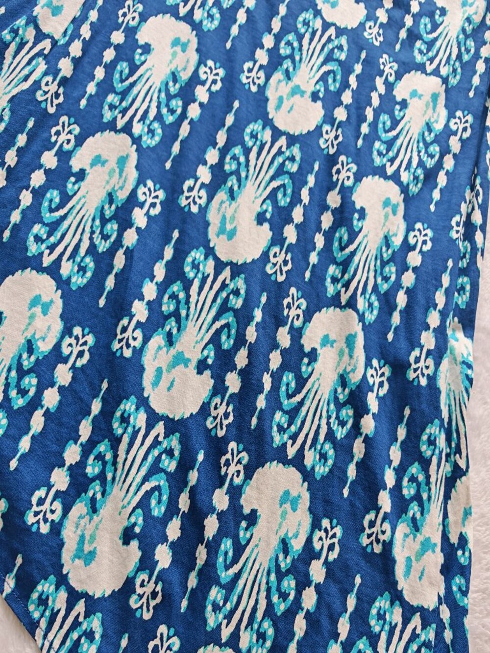 Lilly Pulitzer Get In Line Melle Dress XL Blue Aqua Print Sleeveless Swing A-Lin - Picture 8 of 10